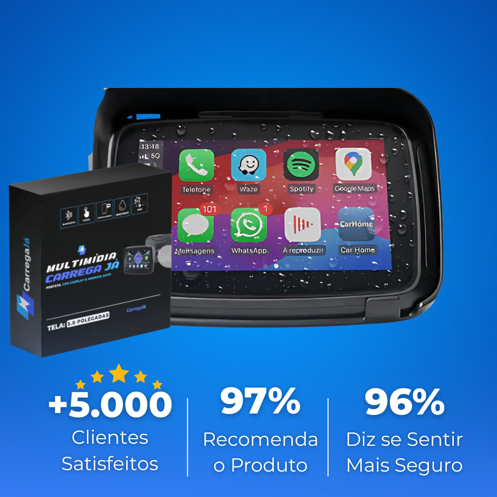 Multimídia para Moto c/ AndroidAUTO & Apple CarPlay