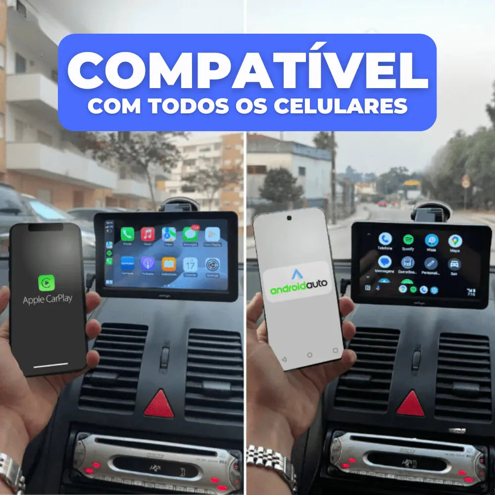 Multimídia c/ AndroidAUTO & Apple CarPlay + Câmera de Ré 🎁