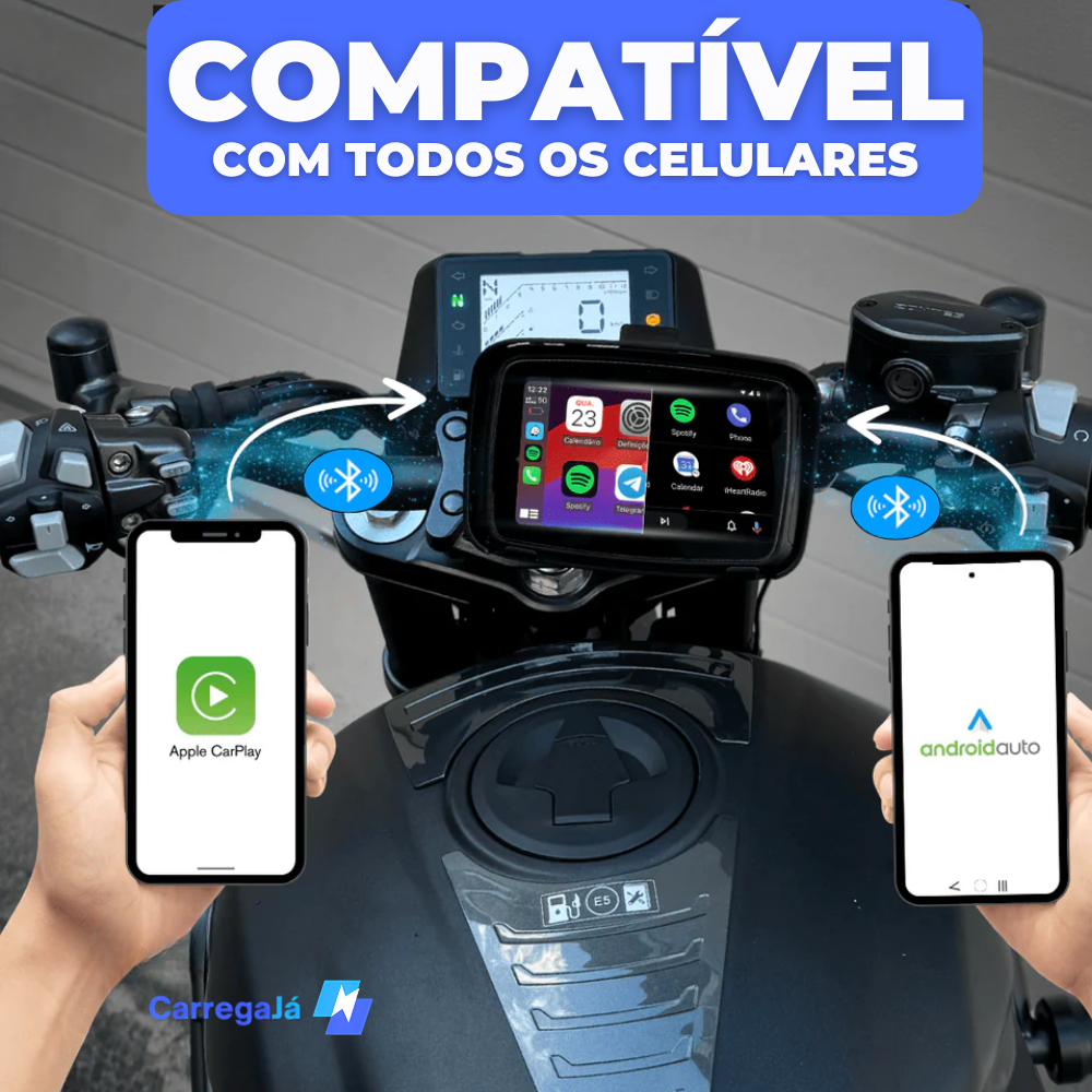 Multimídia para Moto c/ AndroidAUTO & Apple CarPlay